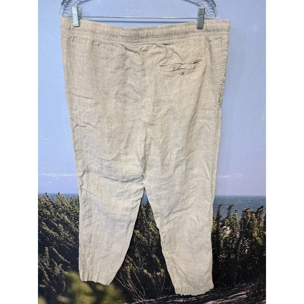 Panama Jack Linen Pants Mens L Beige Casual Chino Summer Beachy Resort Coastal